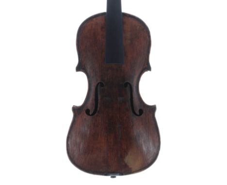 Interesting seven-eighth size violin, possibly Italian, after and labelled Gaspare da Salo..., the one piece back of plainish