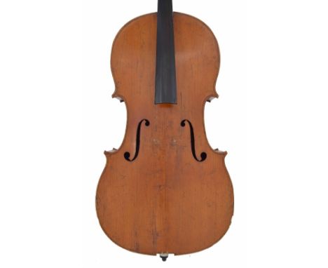 French violoncello by and labelled Nicolas Roue Croix des Petits Champs á Paris 1810, the two piece back of faint medium/fine