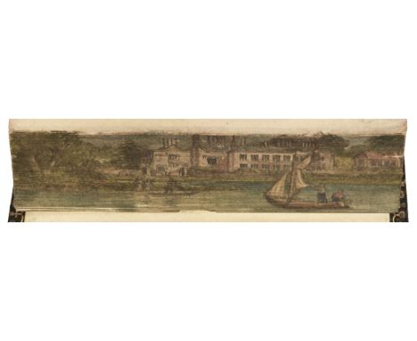 Fore-edge Paintings. Poems by William Cowper, 2 volumes, London: Jones &amp; Company, 1823, half-titles to each volume, engra