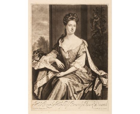 Queen Anne. An album of 26 engraved portraits of Queen Anne, circa 1710-1750, twenty-five 18th and 19th century line and mezz