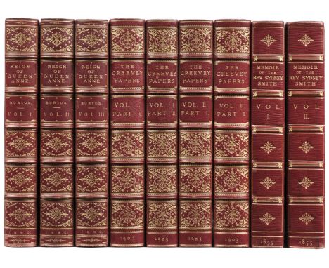 Burton (John Hill). A History of the Reign of Queen Anne, 3 volumes, Edinburgh and London: William Blackwood and Sons, 1880, 