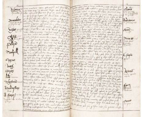 Essex. Robert Rich, 3rd Baron Rich, 1st Earl of Warwick (1559-1619). Manuscript survey of estates in Essex, no date [c. 1610 