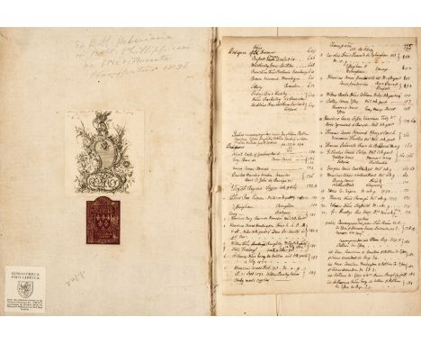 Heraldry Manuscript. A bound collection of heraldic tracts including pedigrees showing the relationship between the Earl of E