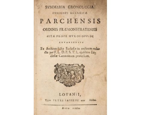[Pape, Libertus de]. Summaria Cronologia Insignis Ecclesiae Parchensis Ordinis Praemonstratensis sitae prope muros oppidi Lov