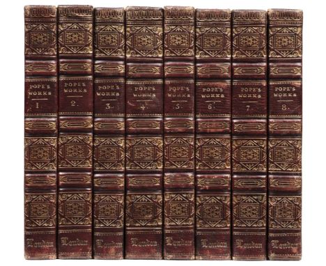 Fore-edge paintings. Johnson (Samuel). The Works of Alexander Pope Esq in verse and prose with a selection of explanatory not