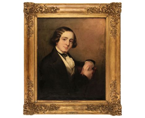 * English School. Portrait of Charles Dickens as a young man, 1840, oil on canvas, half-length portrait of the young author s