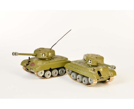 Gama, 2x Medium Tank M98, W.-Germany, 21 cm, Blech, UW ok, LM, Z 2+/2, Gama, 2x Medium Tank M98, W.-Germany, tin, cw ok, pain