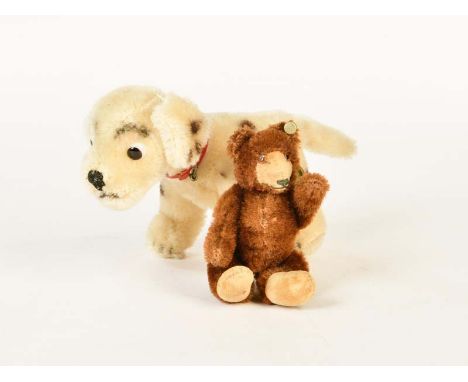 Steiff, Bär mit Glocke + Hund, 9-17 cm, Z 2, Steiff, Bear with Bell  + Dog, C 2