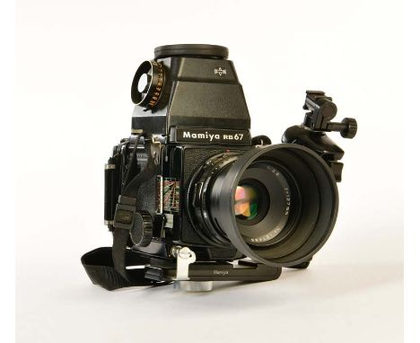 Mamiya, Kamera RB 67 mit 3,8/127 mm + Handgriff, guter Zustand, Mamiya, Camera RB 67 with 3,8/127 mm + Handle, good condition