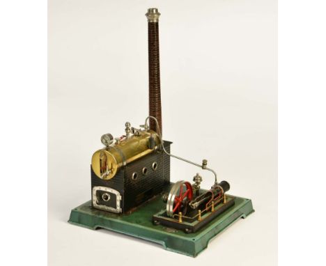 Doll, Dampfmaschine mit Dynamo auf Vedes Platte, Germany, 30x26,5x43 cm, Blech, LM, poliert, bitte besichtigen, Doll, Steam E