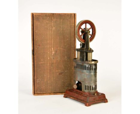 Carette, Heißluftmotor, Germany VK, 37 cm hoch, Gebrauchsspuren, in original Holzkiste, Carette, Hot Air Engine, Germany pw, 