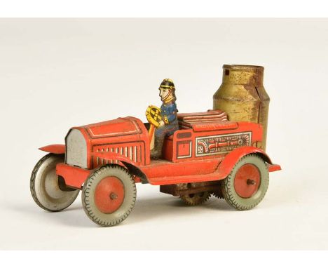 Arnold, Feuerwehr mit Kessel, Germany VK, 11,5 cm, Blech, UW ok, LM, RS, Z 3, Arnold, Fire Engine with Boiler, Germany pw, ti