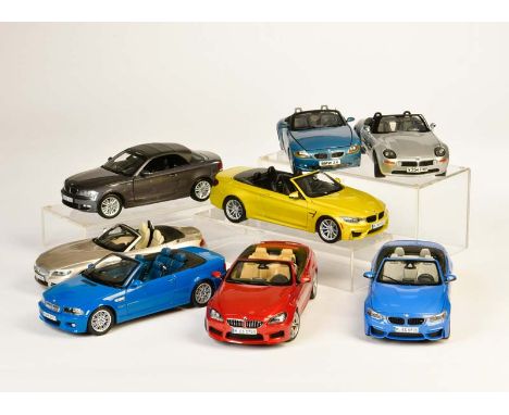 Kyosho u.a., 8x BMW (Z 4, 3er, M 4 u.a.), 1:18, meist Z 1, teilw. Mängel möglich, für Selbstabholer, Kyosho a.o., 8x BMW (Z 4
