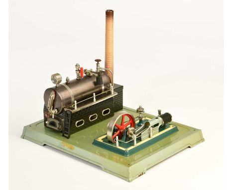 Wilesco, Dampfmaschine, W.-Germany, 35x26,5x28,5 cm, Blech, min. LM, Z 1-2, Wilesco, Steam Engine, W.-Germany, tin, min. pain