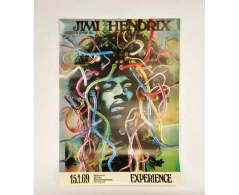 Reproplakat Jimi Hendrix, 64x90 cm, kleiner Knick am Rand, sonst sehr guter Zustand, Repro Poster Jimi Hendrix, small kink on