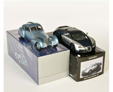 Minichamps, Bugatti Veyron Super Sport + Bugatti 57 SC Atlantic 1936, 1:18, Okt, 1x Spiegel lose, sonst Z 1, Minichamps, Buga