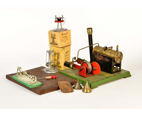 Dampfmaschine + Zubehör, unvollständig, für Bastler, bitte besichtigen, Steam Engine + Accessories, not complete, for tinkere