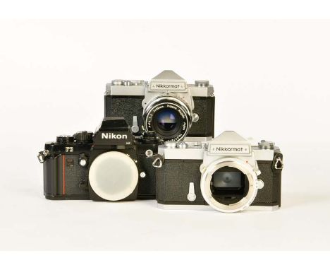 Nikon, 2x Nikkormat, 1 F 3, Kleinbildkamera, teilw. Gebrauchsspuren, bitte besichtigen, Nikon, 2x Nikkormat, 1 F 3, Miniature