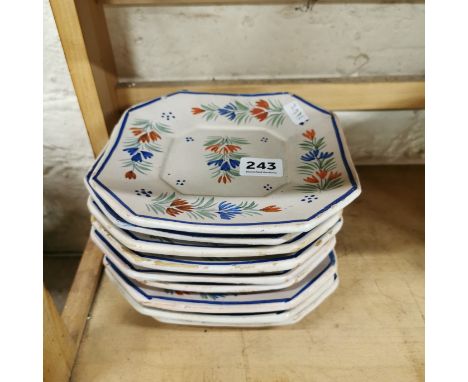 9 QUIMPER PLATES