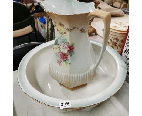 LARGE ANTIQUE JUG &amp; BASIN