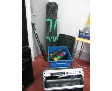 A Behringer Digital Effects Processor Model DSP1024 P, a 'The t.amp' TA series TA600 Pro Power amplifier MK-X (cased with man