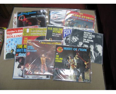 Rolling Stones: fourteen foreign issue pressing 45's/E.P including 'Its Only Rock n Roll (RS19114), 'Wanted: Now and Alive!' 