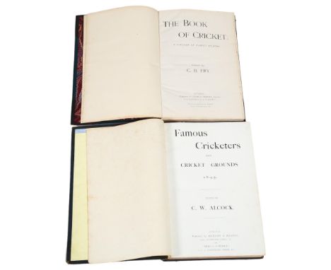 CRICKET INTEREST. Two books. 'Famous Cricketers and Cricket Grounds 1895' Edited by C.W. Alcock, Published by Hudson & Kearns