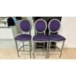 Urban Decay Purple & Silver Wood Stools x3