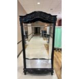 Black Wood Mirrored Display Cabinet