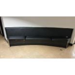 Curved Black Faux Leather Bench Seating