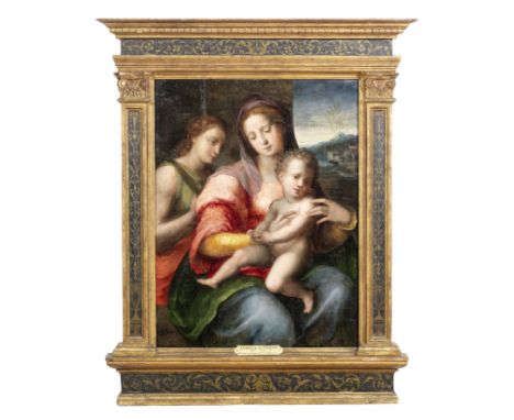 Studio of Domenico Puligo (Florence 1492-1527)The Mystic Marriage of Saint Catherine oil on panel99.8 x 74.2cm (39 5/16 x 29 