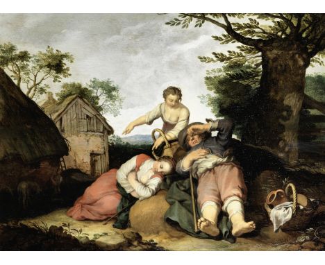 Abraham Bloemaert (Gorinchem 1566-1651 Utrecht)Rural genre scene with The Prodigal Son signed and dated 'A. Bloemaert/ 1634' 
