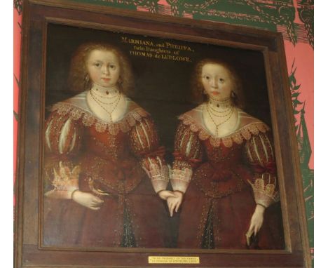 Circle of William Larkin (London circa 1580-1619)Double portrait of twin sisters, said to be Marmiana and Philippa Dymoke de 