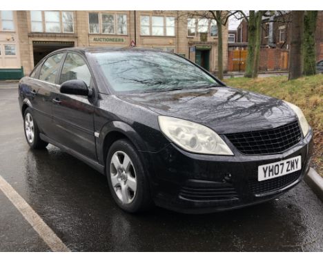 A Vauxhall Vectra five-door hatchback 1800cc petrol motorcar, manual transmission, black, registration YH07 ZMY, first regist