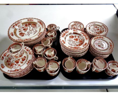 A 97 piece Copeland Spode Indian Tree bone china tea and dinner service (two trays)  