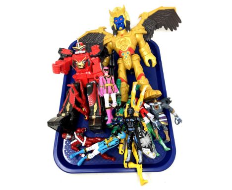 Large bundle of Mighty Morphing Power Rangers figures, Hasbro Mattel Bandai 2005-2018 Goldar beast.