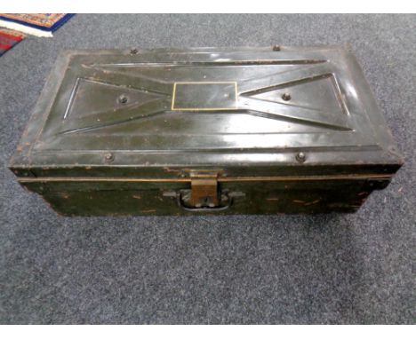 An antique Empire tin trunk 