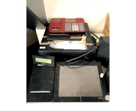A Casio V-R200 touch screen electric till with fob, together with a further Casio SE-S100 cash register with keys   