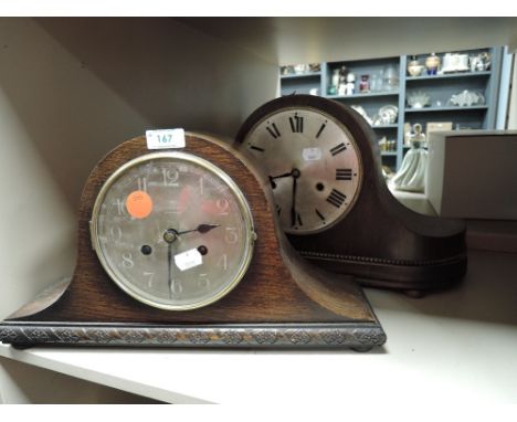 A mid century Napoleon mantel clock by Fowler and Oldfield of Bradford