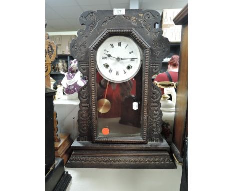 An American carved frame wall clock