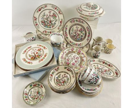 A box of vintage and modern "India Tree" design ceramic tea and dinner ware. To include plates, table mats, bowls, cups and s