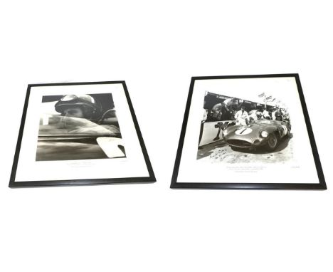 A Jarrotts Black and White Framed Photograph Stirling Moss, Roy Salvadori-Aston Martin, the RAC Tourist Trophy Race Goodwood 