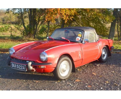 1970 Triumph Spitfire MkIII Registration Number: BUI 5224 Date Of First Registration:01/09/1970 Vin Number: FD91789 (Original