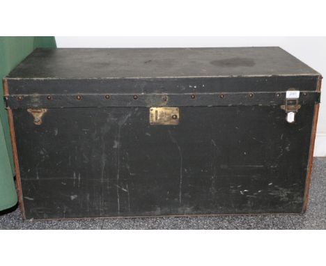 A Vintage Black Leather Case, with hinged lid, labelled SAYERS & CO AUTOMOBILE CARRIAGE BUILDERS 90 AND 92 WANDSWORTH ROAD LO