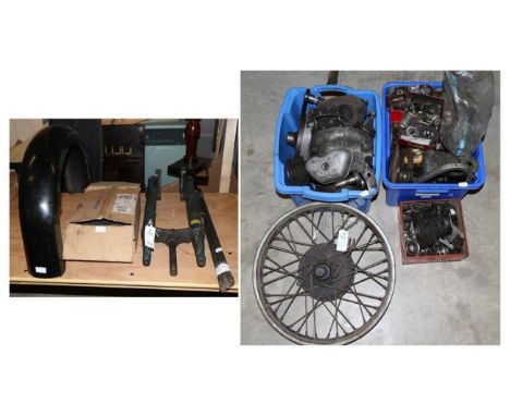 1948 Douglas T35 MK3 Spares Comprising; a large quantity of engine parts, font shock housing, four torsion bars, rear mud gua