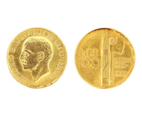 Coins, Italty, 100 Lire, 1923, some light marks otherwise NEF Provenance - The property of a gentleman collector