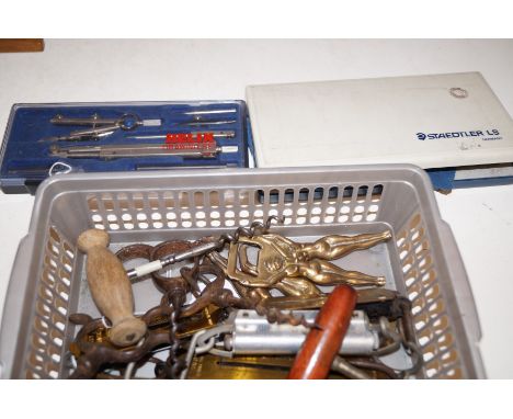 Box of cork screws, scales &amp; others
