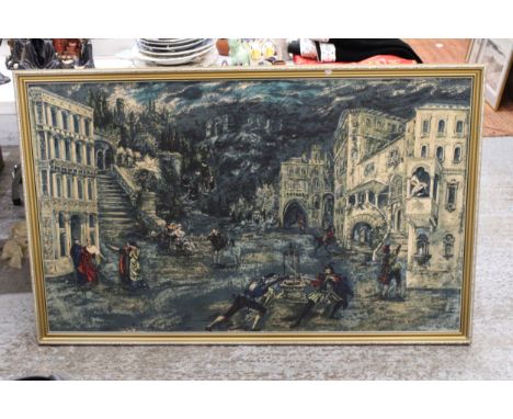 A LARGE VINTAGE DEPICTION OF THE CAULET AND MOUNTAGU HOUSES - ROMEO AND JULIET