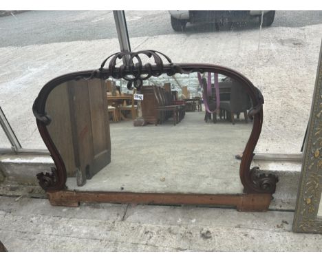 A VICTORIAN MAHOGANY MIRRORED CHIFFONIER BACK, 44" WIDE