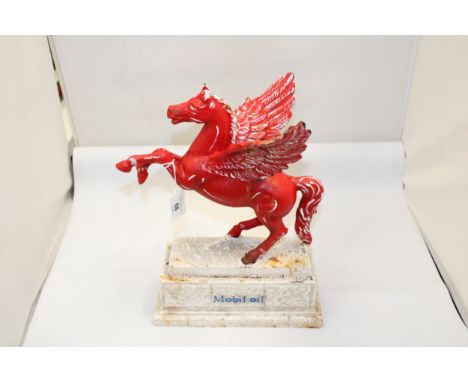 A CAST METAL MOBIL OIL PEGASUS HORSE